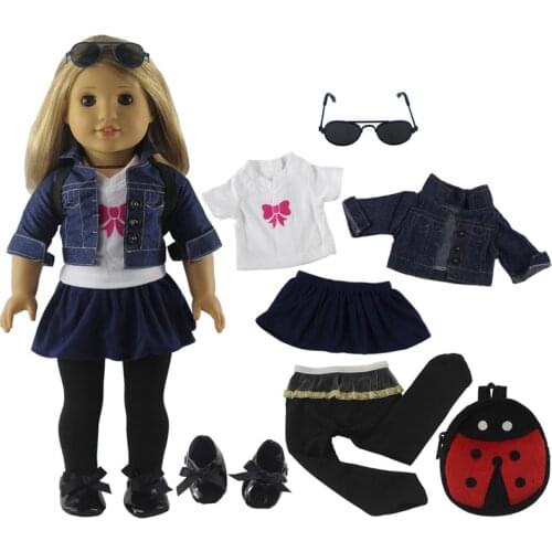 Fashion Doll Clothes Set Toy Clothing Outfit for 18 inch American Doll Casual Clothes Many Style for Choice X116