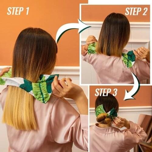 Deft Bun Fashion Hair Bands Women Summer Knotted Wire Headband Print Hairpin Braider Maker Easy To Use DIY Accessories