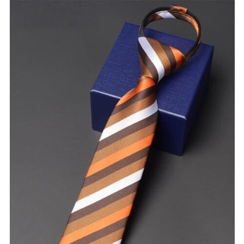 Fashion Men 7CM Zipper 2020 Brand New High Quality Business Work Neck Tie For Men Classical Wedding Party Necktie With Gift Box