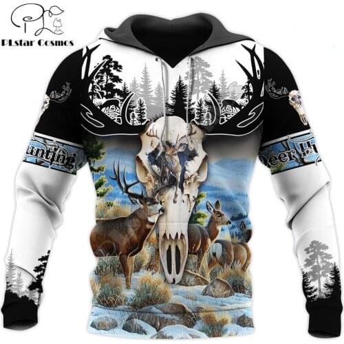 Cool Deer Hunting 3D Printed Men Hoodie Harajuku Fashion Sweatshirt Unisex Casual Jacket Pullover sudadera hombre DW092