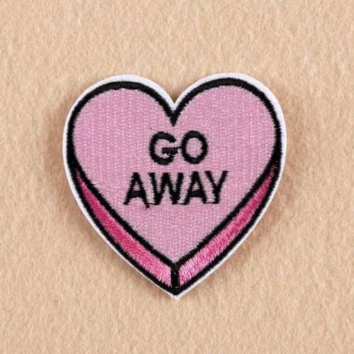 5.1cm Novelty Back Off Go Away Beat It Design Punk Iron On Patch Clothes Patch For Clothing Embroidered Patch