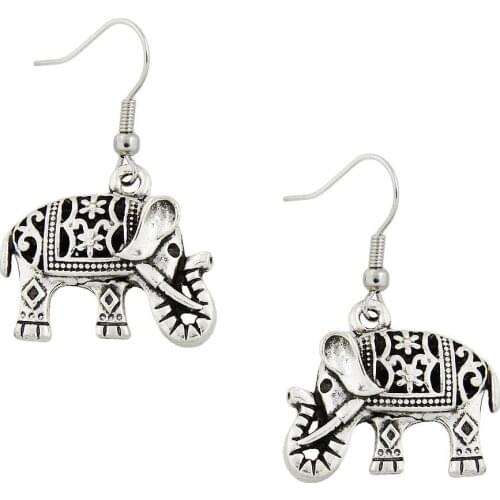 Elephant Charm Earrings, Elephant Fashionable Earrings, Tribal Jewelry, Bridesmaid Earrings, Gifts for her, Boho Earrings