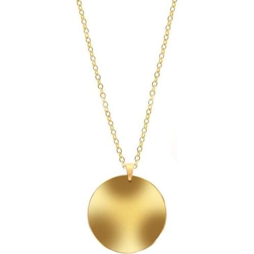 RIR Hammered Stainless Steel Necklace Gold Round Necklaces Dainty Hand Hammered Pendent Necklace Bridesmaid Gift