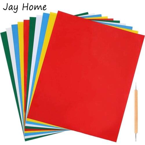 10Pcs Transfer Paper with Embossing Stylus For Fabric Canvas Water-Soluble Transfer Paper Sewing Cross Stitch Embroidery Paint