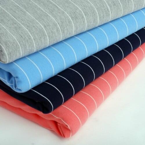 Striped Knitted Cotton Terry Fabric For Spring And Autumn T-Shirt Dress And Overcoat Material