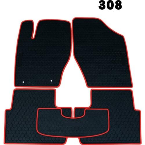 CUSTOM Rubber Car Floor Mats for Peugeot 206 207 208 301 307 308 408 No Odor Waterproof Carpets