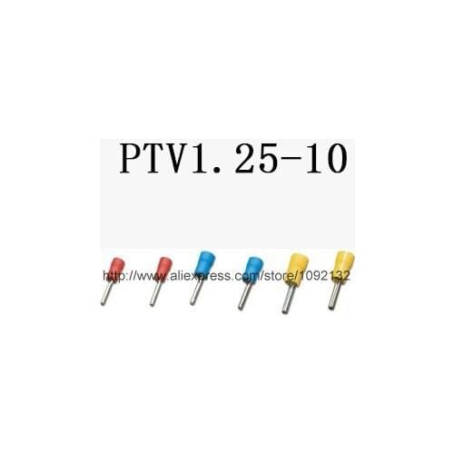 PTV1.25-10 Pin-Shaped Pre-insulating Terminal(Type TZ-JTK) Cold pressed terminals/Cable Connector/Wire Connector 1000PCS/Pack