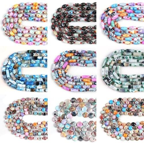Natural Irregular Colorful Fire Agates Loose Spacer Beads For Jewelry Making DIY Necklace Bracelet Accessories 7.5