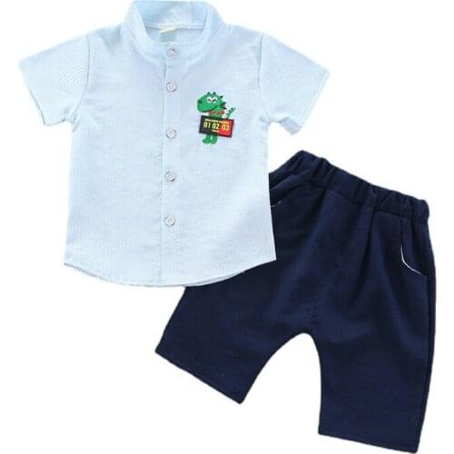 New Baby Fashion Summer Clothes Children Boy Girls Cotton Shirt Shorts 2Pcs/sets Toddler Casual Clothing Kids Cartoon Sportswear