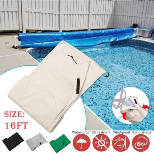Pool Roll Cover S/M/L/XL Open Air Swimming Pool Roll Cover Waterproof Protector for Outdoor Heavy Duty Garden Pool Roll Cover