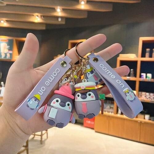 Cartoon Doll Penguin Doll Key Chains Pendant Schoolbag Pendant Gift Creative Auto Parts Key Chain Charm Carabiner Cute Girl Gift