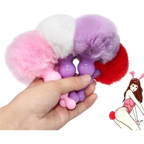 Adult Sex Toy Plush Rabbit Tail Anal Plug For Women Men Gay Sex Butt Plug Prostate Massager Silicone Ecotic Role Play Accessorie
