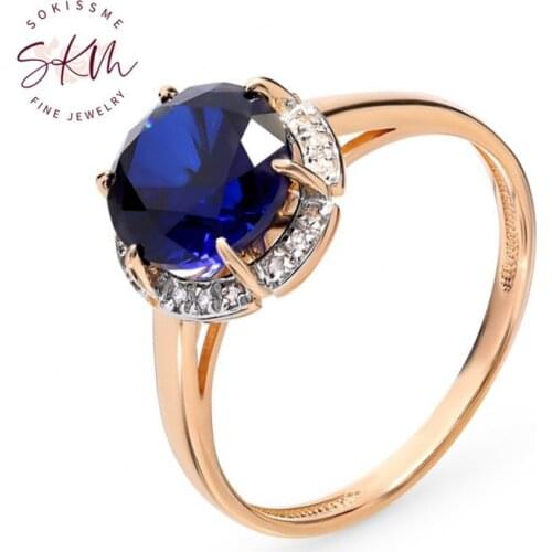 SKM delicate rings for women 14k rose gold brand designer Engagement rings designer Promise Luxury Fine Jewelry
