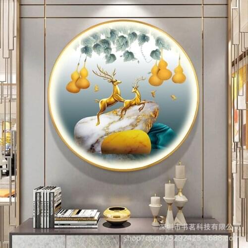 Living room modern Chinese hanging painting landscape porch landscape glass decorative painting