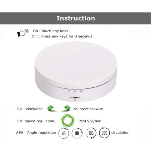 Intelligent Charging Adjustable Speed Electric Turntable 360 Degrees Rotating Display Stand For Jewellery Watch Display