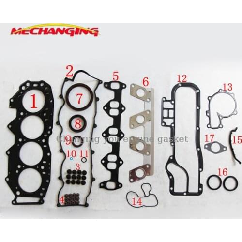 WL WL84 WLE7 WL-T For FORD RANGER (ER, EQ) ENDEAVOUR EVEREST 2.5 OR MAZDA B-SERIE Full Set Engine Gasket seal Gasket 8ASX-10-271