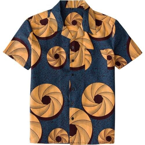 African Print Button Down Shirt 90s Vintage Hip Hop Style Dashiki Ethnic Print Blouse Mens Large Unisex Adult Clothing