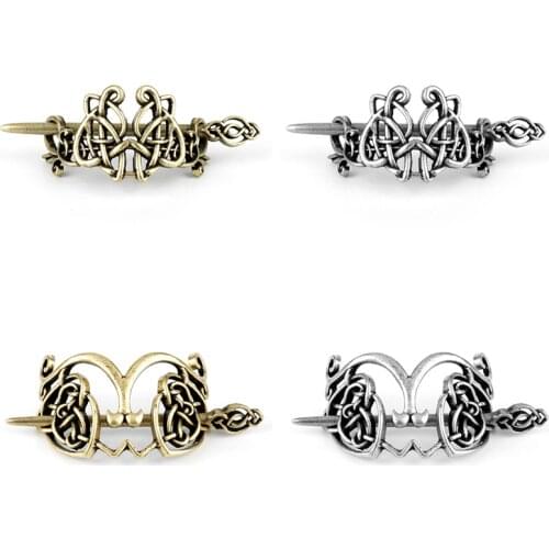 Viking Jewelry Large Celtics Knots Crown Hairpin Vintage Runes Hair Clips Stick Slide Accessories Women Charms Girl Hair Pins