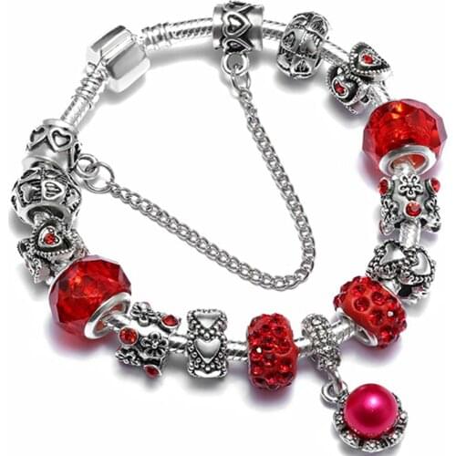 Beiver Moon Charm Bracelets For Women Glass Beads Brand Bracelet & Bangle DIY Jewelry Gifts Friendship Pulseras 2019 New Arrival