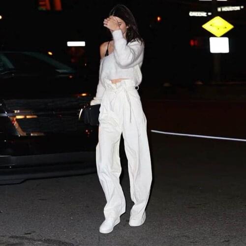 2020 Time-limited Promotion Solid Pants Women Net With The Same Wide Leg Pants Female Wild Waist Loose Casual Trousers Women