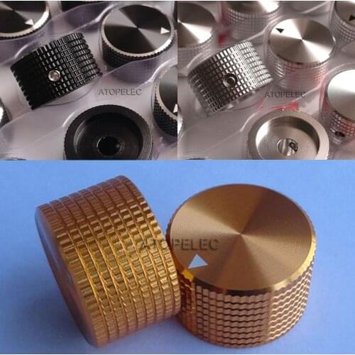 25*15mm Solid Full Aluminum Knob HiFi Hi-End Audio AMP DAC CD Potentiometer Volume Control 6mm Shaft CNC Machined Anodized