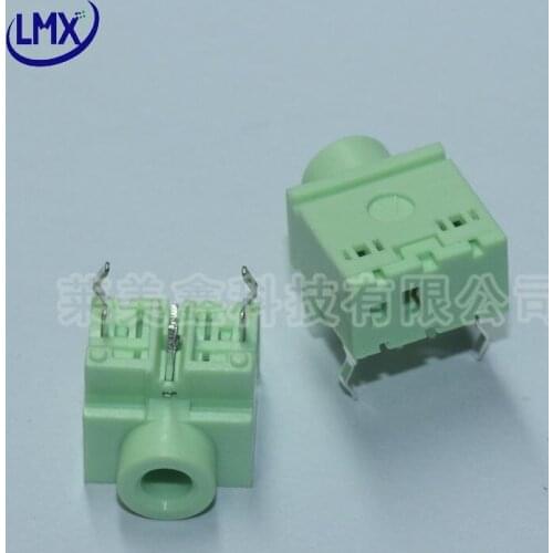 30pcs/lot PJ-317-3P 3.5mm audio jack headphone jack earphone jack socket green