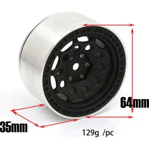 RC 4pcs/set Alloy 2.2" Beadlock Tire Wheel Hub Wheels Rims for 1/10 SCX10 Trx-4 RC Crawler Car Accessories