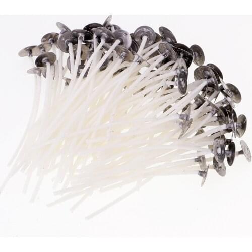 50/100Pcs 8/10/12/14cm DIY Candle Wicks Core Pre Waxed With Sustainers Cotton Coreless Hot Candle Making Supplies