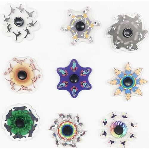 50pcs/lot Fidget Hand Spinner Gyro Anti Stress Cartoons Animal Animation Running Comic Pattern Rotating Fingertip Spinning Toys