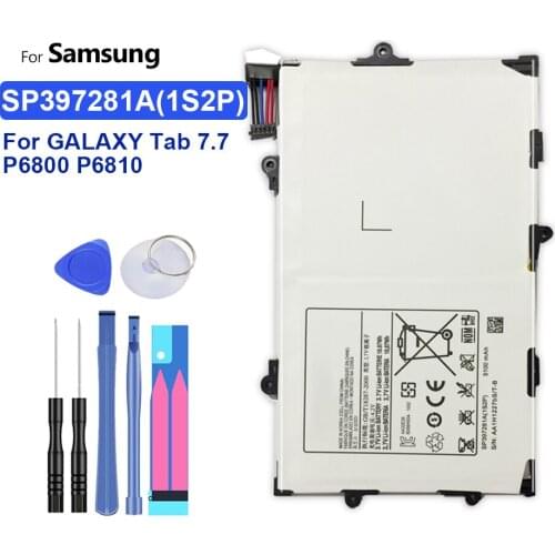 Tablet Battery For Samsung GALAXY Tab 7.7 P6800 P6810 GT-P6800 GT-P6810 SP397281A(1S2P) 5100mAh with Track Code