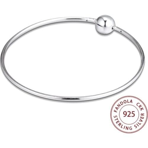 Authentic 925 Sterling Silver Glacial Me Pulseira Bangles Bracelets for Women Fashion Jewelry Mini 16 18 20 CM