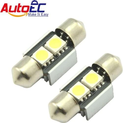 AutoEC 4x led festoon canbus error free 5050 31mm 2 SMD 5050 LED CANBUS Car Reading Light 12V#LK15
