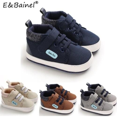E&Bainel Baby Boy Shoes Classic Canvas Sports Sneakers Soft Sole Anti-slip Newborn Infant Shoes For Boy Prewalker First Walkers