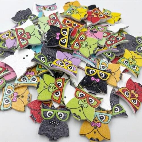 25/50/100pc Baby Owl Birds Buttons Kid' Baby Sewing Craft 24*21 mm WB307