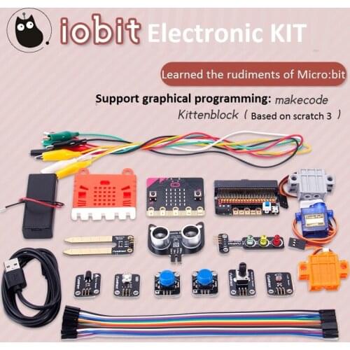 Kittenbot IOBIT Electronic KIT Support graphical programming: kittenblock(Based on scratch 3)/makecode Learned micro:bit