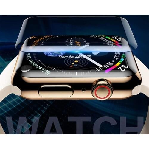 10D Curved Screen Protector Film On For Apple Watch 5 4 3 2 1 UV Glue Tempered Glass For Apple Watch 38 40 42 44mm Protective