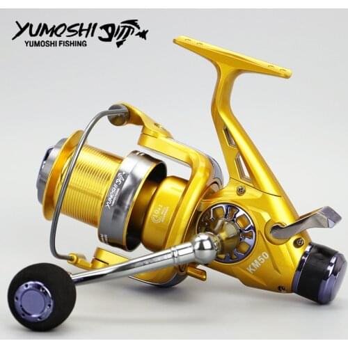 Stainless Steel Spinning Reel 50 60 Series Fishing Reels carp Fishing Wheel Pesca molinete baitcasting Front and rear brak KM