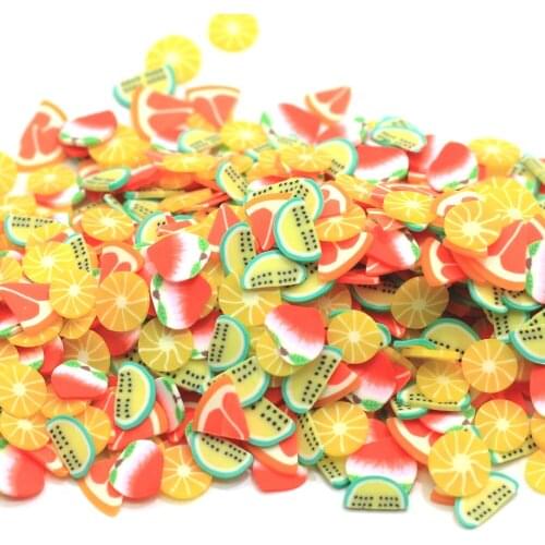 Kawaii 3D Mini Fruit Slices Polymer Clay Fruit Slice For 3D Nail Art Stickers Slices DIY Craft
