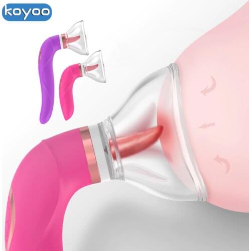 Tongue Licking Vibrators Clitoris Stimulator Nipple Sucker Breast Licking Massager Clit Sex Toys for Women Couples Masturbator