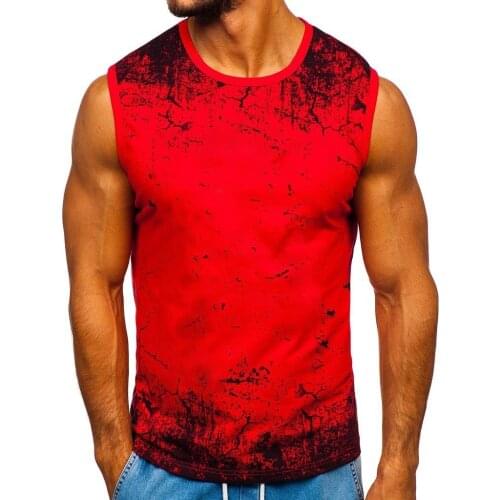 Mens Clothing Printed Bodybuilding Tank Tops Casual Sleeveless Sports Sportwear Male Slim Fit Gyms Vests Fitness Shirt Singlet