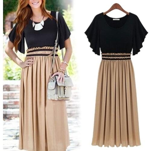 Fashion Office Women Dress Elegant Casual Plus Size Ruffles Round Neck Pleated Short Sleeve Dress 2021 Summer Women Dress