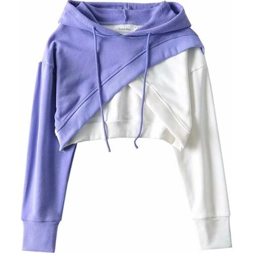 Montage Hoodies European And American Pullovers Streetwear Style Sweater Short Sweet Girl Autumn Hoody Top 2021 New