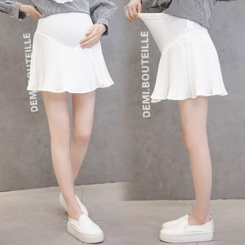 Maternity wear spring new wrinkle maternity skirt ruffled pleated half-length stomach lift skirt pants pregnant women short skir