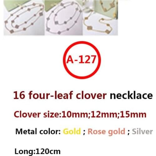 A127 S925 16 flower 120cm sterling silver necklace fashion style four leaf flower clover high-end style new jewelry girlfriend