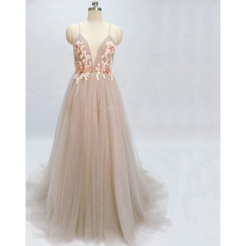 Gardenwed Sexy Champagne Evening Dress 2019 de gala Spaghetti Straps A line Simple Lady Wear abiye Formal Dresses abendkleider