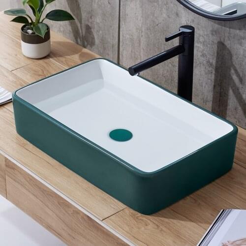 Green white clear bathroom sinks Art Vessel Sink Countertop Ceramic Basin Sinks for Bowel Vessel