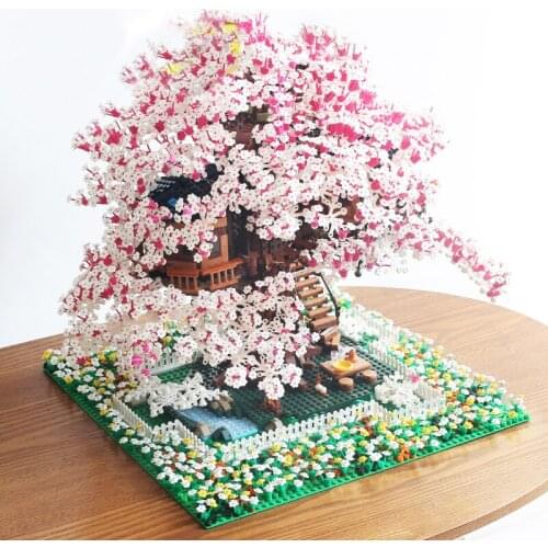 Romantic Sakura Tree House Modular Bricks The Biggest Ideas Model Bricks 9000Pcs MOC Creator Expert Building Blocks Bricks Toys