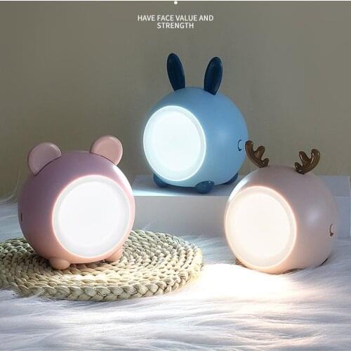 Christmas Night Lights Cute Pet Rabbit Night Light LED Touch Dimming Wireless Touch Sensitive Silicone Kids Baby Bedside Decor