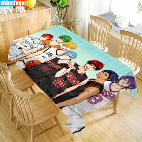 Kuroko no Basket Tablecloth Waterproof Fabric Rectangular Dust-proof Table Cover For Party Home Decor TV Covers Size 140X250cm