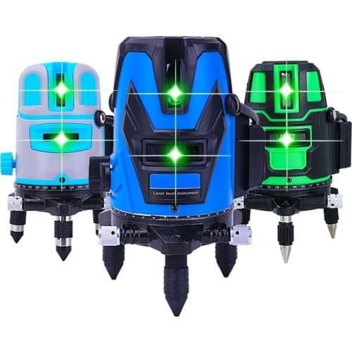 JUNEFOR 2/3/5 Lines Laser Level Self-Leveling 360 Horizontal Vertical Laser Level Indoor Outdoor Super Powerful Green Laser Line